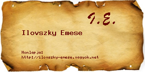 Ilovszky Emese névjegykártya